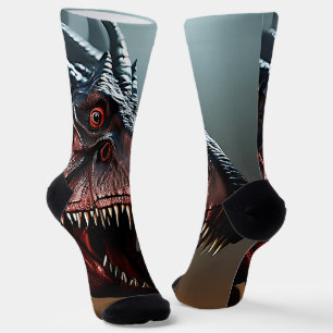 Tyrannosaurus Rex Beängstigendes Gesicht, Crew Soc Socken