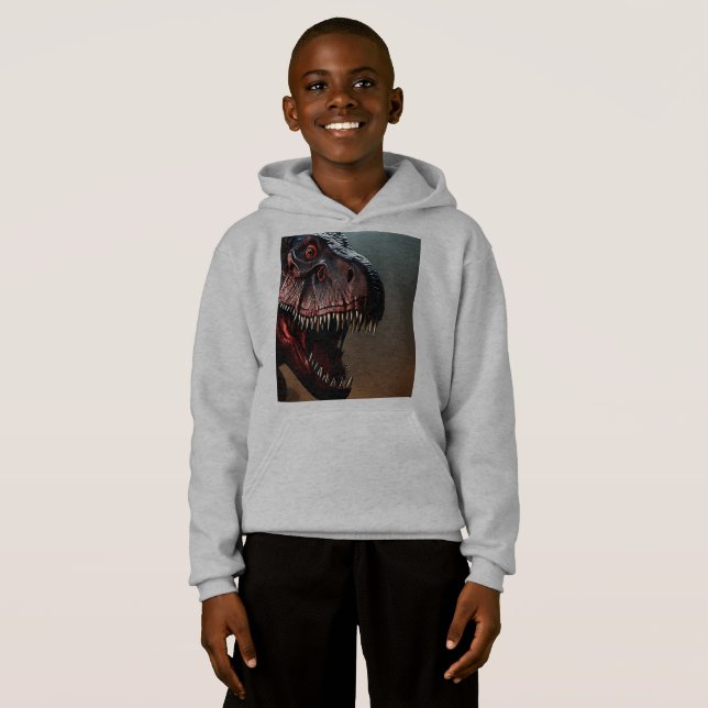 Tyrannosaurus Rex Beängstigendes Gesicht, Kinder H Hoodie (Vorne ganz)