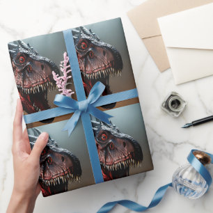 Tyrannosaurus Rex Beängstigendes Gesicht, Packpapi Geschenkpapier