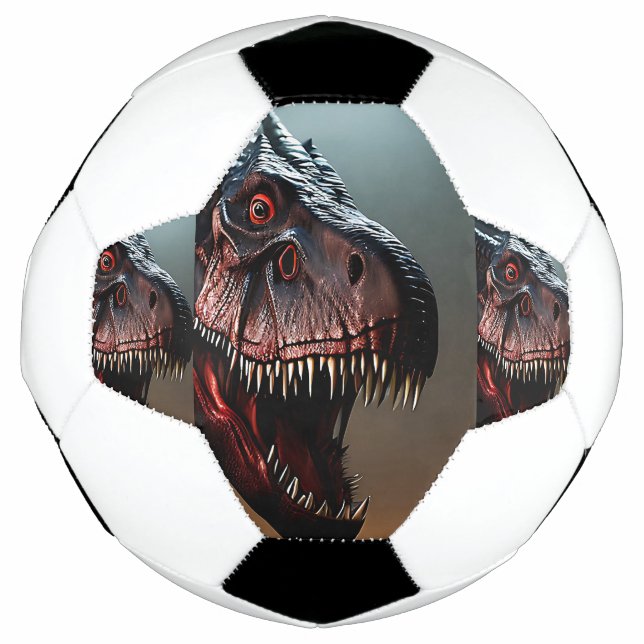 Tyrannosaurus Rex Beängstigendes Gesicht, Soccerba Fußball (Vorderseite)
