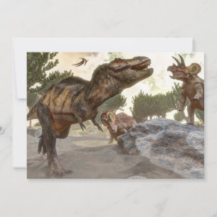 Tyrannosaurus-Rex, der vor einem Triceratops-Angri