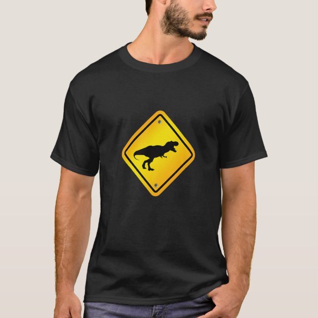 Tyrannosaurus Rex Dinosaur Crossing T-Shirt (Vorderseite)