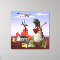 Tyrannosaurus Rex Dinosaur Rock & Roll Wall Art
