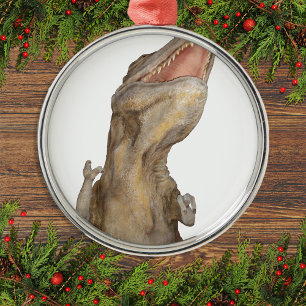 Tyrannosaurus Rex Dinosaur Silbernes Ornament