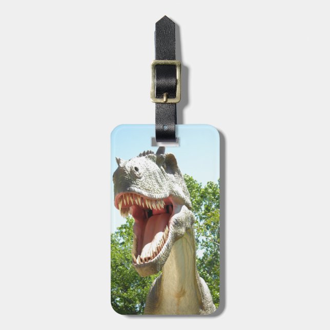 Tyrannosaurus Rex Dinosaurier Gepäckanhänger (Vorderseite vertikal)