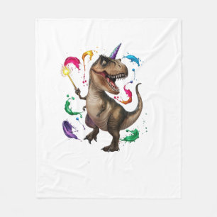 Tyrannosaurus Rex Dinosaurier mit Einhornhorn Fleecedecke