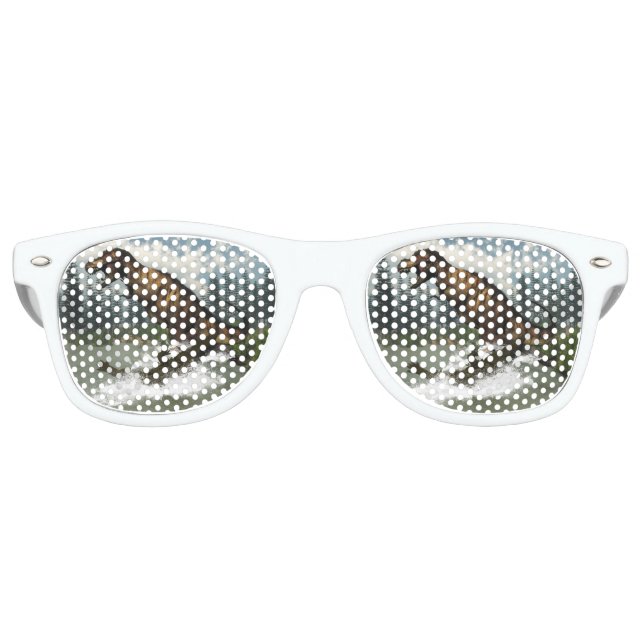 Tyrannosaurus Rex Dinosaurier, von Deinosuchus ang Partybrille (Vorderseite)