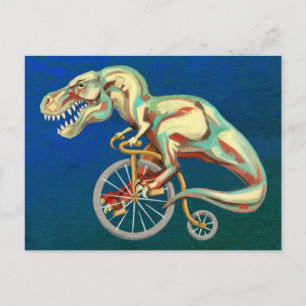 Tyrannosaurus Rex Fahrradfahren Postkarte