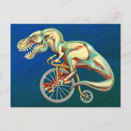 Tyrannosaurus Rex Fahrradfahren Postkarte