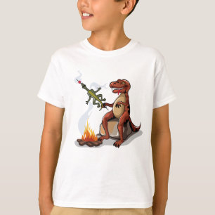 Tyrannosaurus Rex kocht Essen über einem Lagerfeue T-Shirt