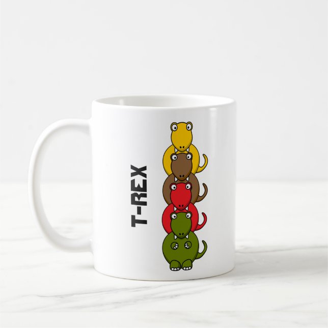 Tyrannosaurus-Rex Kreidebefall Cartoon Kaffeemasch Kaffeetasse (Links)