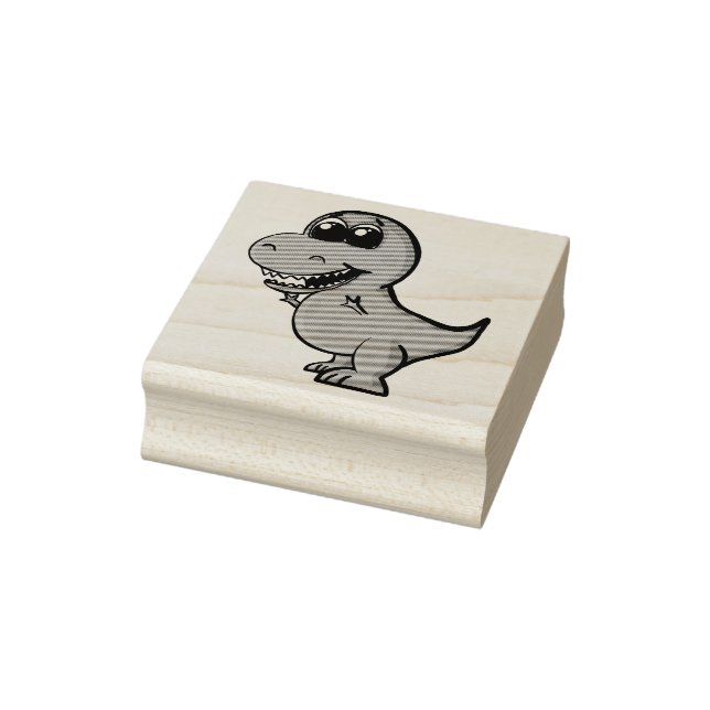 Tyrannosaurus Rex Niedlich Illustrierter Rotdrosse Gummistempel (Stempel)