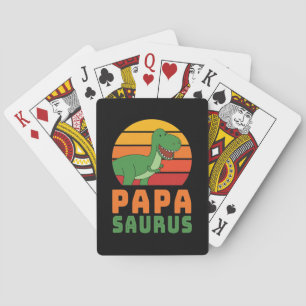 Tyrannosaurus Rex Papasaurus Dinosaurier Vatertag Spielkarten