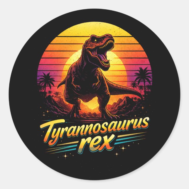 Tyrannosaurus Rex Runder Aufkleber (Vorderseite)