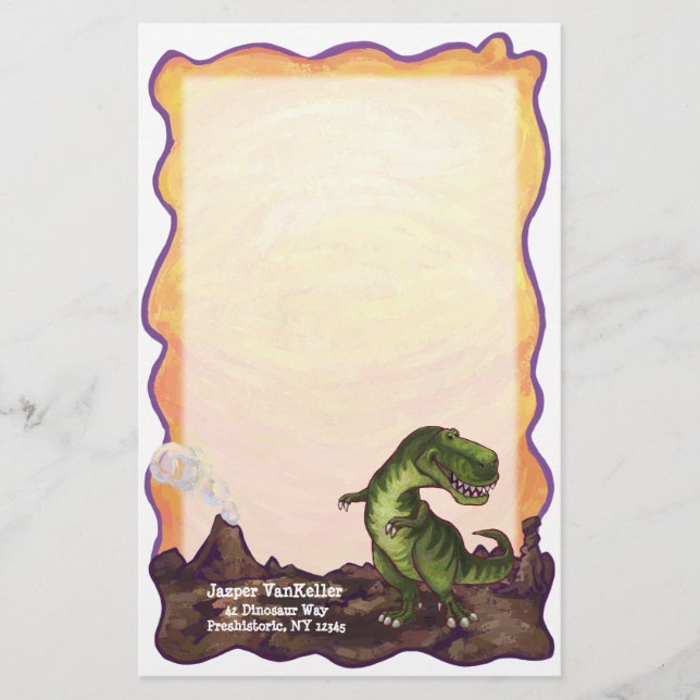 Tyrannosaurus Rex Schreibens-Material Briefpapier (Vorderseite)