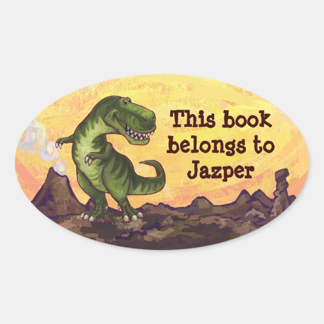 Tyrannosaurus Rex schrieb Zeug Ovaler Aufkleber (Vorderseite)