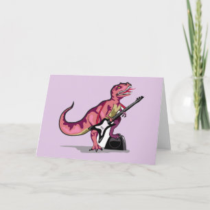 Tyrannosaurus Rex spielt Gitarre. Karte