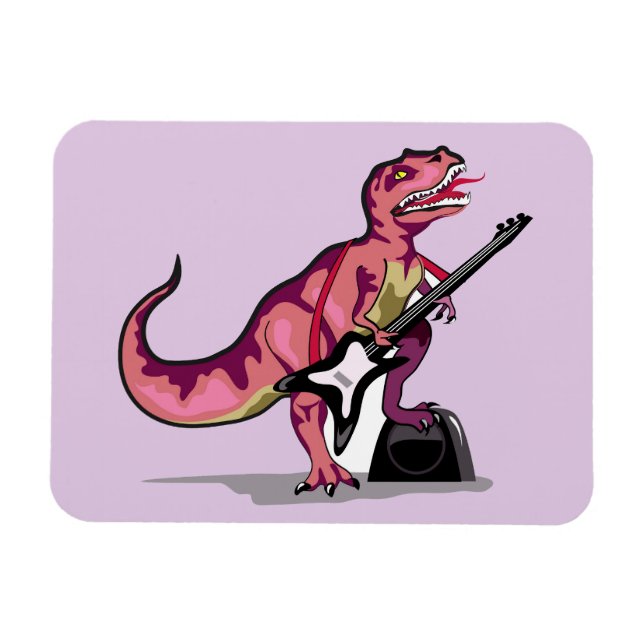 Tyrannosaurus Rex spielt Gitarre. Magnet (Horizontal)