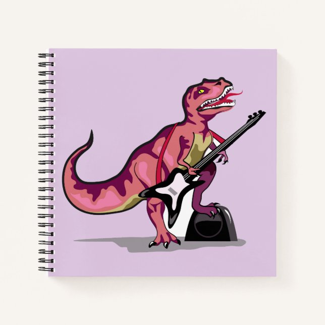 Tyrannosaurus Rex spielt Gitarre. Notizbuch (Vorderseite)