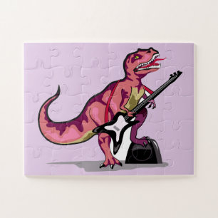 Tyrannosaurus Rex spielt Gitarre. Puzzle