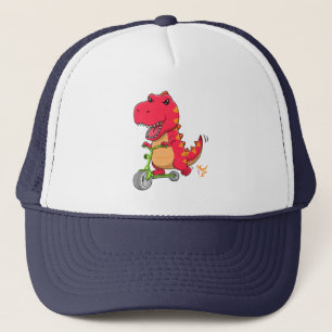 Tyrannosaurus rex T-rex Dinosaur Reiten einer Scoo Truckerkappe