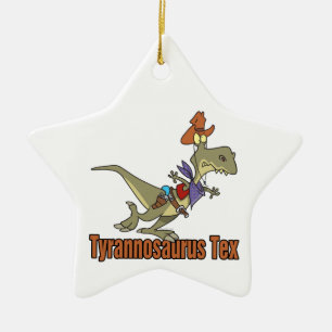 Tyrannosaurus rex tex Cowboy Dinosaurier Keramikornament