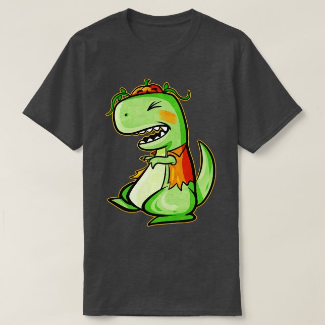 Tyrannosaurus Rex TRex mit Brust und Kürbiskugel f T-Shirt (Design vorne)