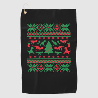 Tyrannosaurus Rex Ugly Christmas Sweater - Trex Ug Golfhandtuch