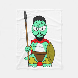 Tyrannosaurus Rex verkleidet als Leonidas. Fleecedecke