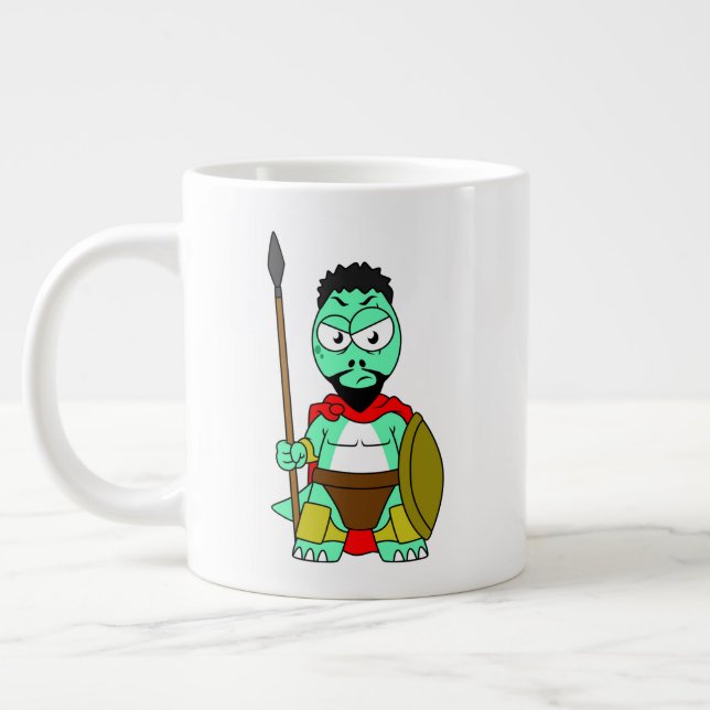 Tyrannosaurus Rex verkleidet als Leonidas. Jumbo-Tasse (Links)