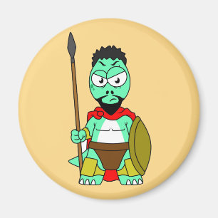 Tyrannosaurus Rex verkleidet als Leonidas. Magnet