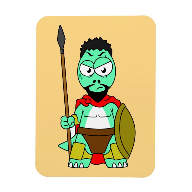 Tyrannosaurus Rex verkleidet als Leonidas. Magnet (Vertikal)