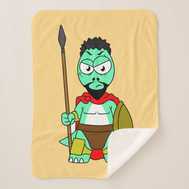 Tyrannosaurus Rex verkleidet als Leonidas. Sherpadecke (Vorderseite)