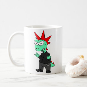 Tyrannosaurus Rex verkleidete sich als Punk. Kaffeetasse