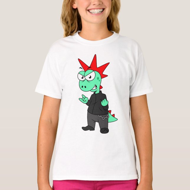 Tyrannosaurus Rex verkleidete sich als Punk. T-Shirt (Vorderseite)