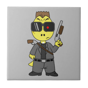 Tyrannosaurus Rex verkleidete sich als Terminator. Fliese