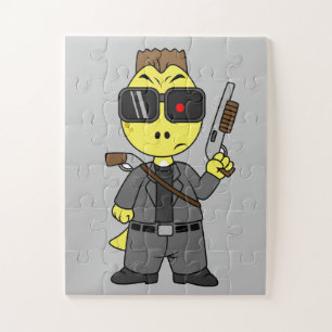 Tyrannosaurus Rex verkleidete sich als Terminator. Puzzle