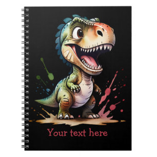 Tyrannosaurus Rex Watercolor Splash Personalisiert Notizblock