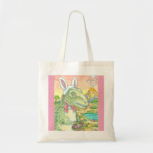 TYRANNOSAURUS T-REX, OSTTER DINOSAUR TOTE BAG TRAGETASCHE (Vorne)
