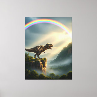 Tyrannosaurus T-Rex Rainbow Leinwanddruck