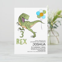 Tyrannosaurus Three Rex Dino 3. Geburtstag