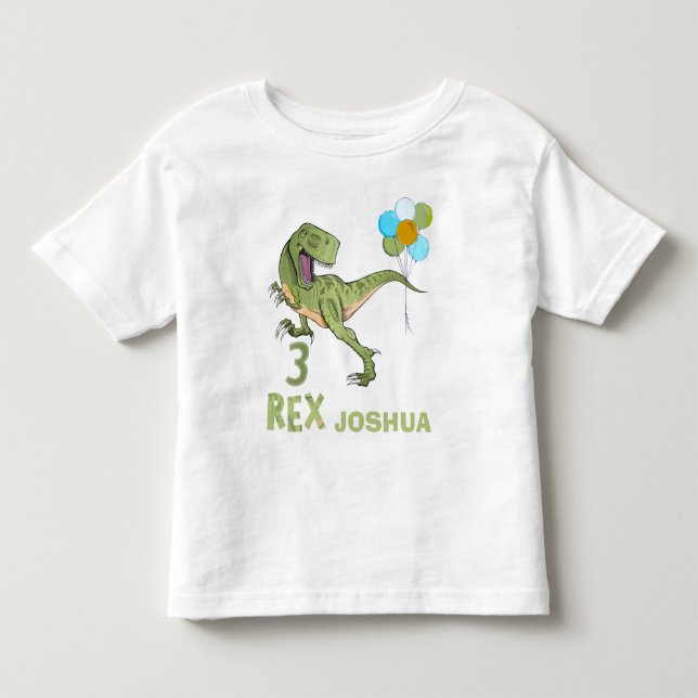 Tyrannosaurus Three Rex Dino 3. Geburtstag Kleinkind T-shirt (Vorderseite)