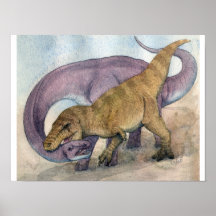Tyrannosaurus und Alamosaurus Print