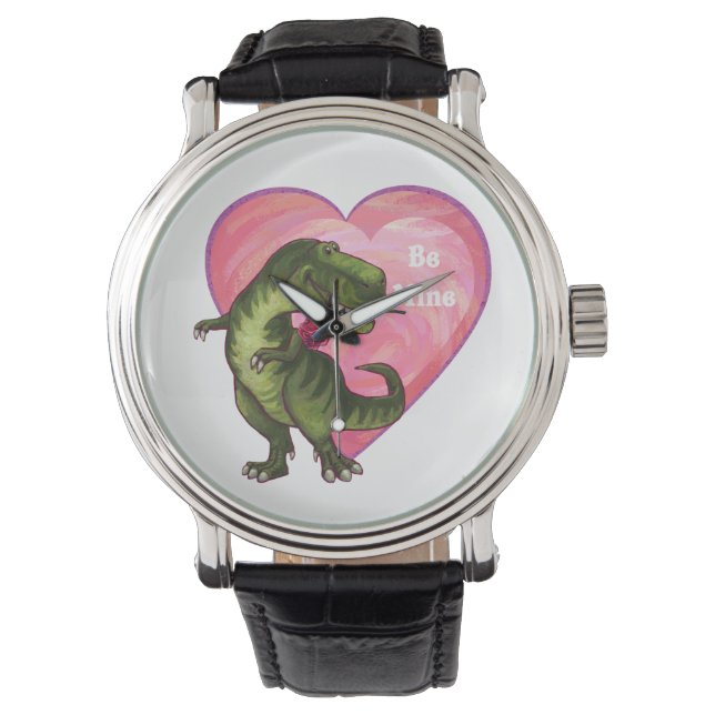 Tyrannosaurus Valentinstag Armbanduhr (Vorderseite)
