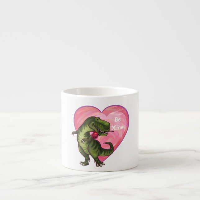 Tyrannosaurus Valentinstag Espressotasse (Vorderseite)