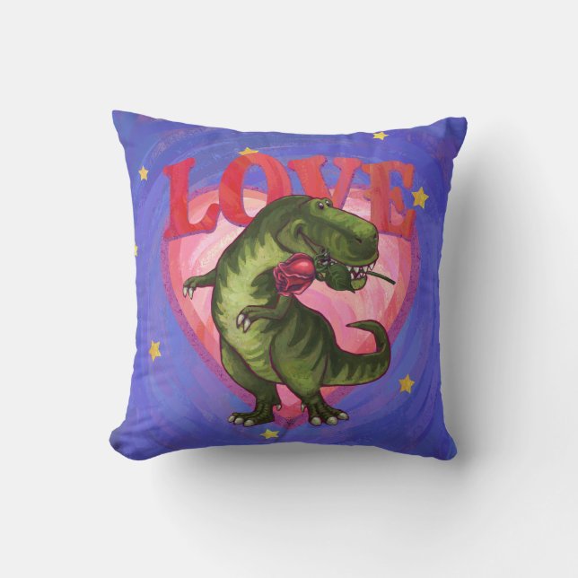 Tyrannosaurus Valentinstag Kissen (Vorderseite)