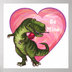 Tyrannosaurus Valentinstag Poster