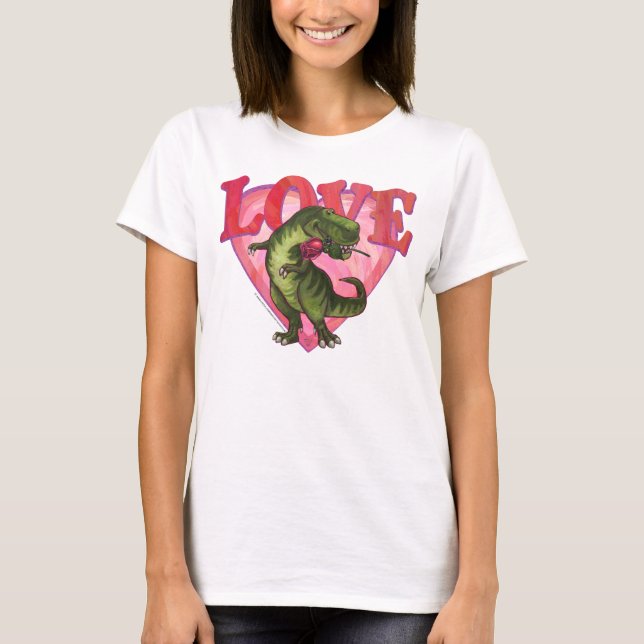 Tyrannosaurus Valentinstag T-Shirt (Vorderseite)