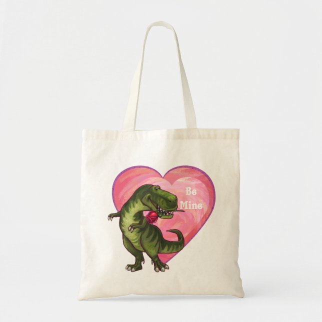 Tyrannosaurus Valentinstag Tragetasche (Vorne)