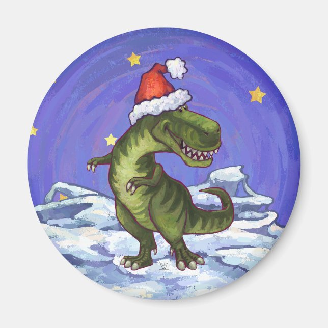 Tyrannosaurus Weihnachten Magnet (Vorne)